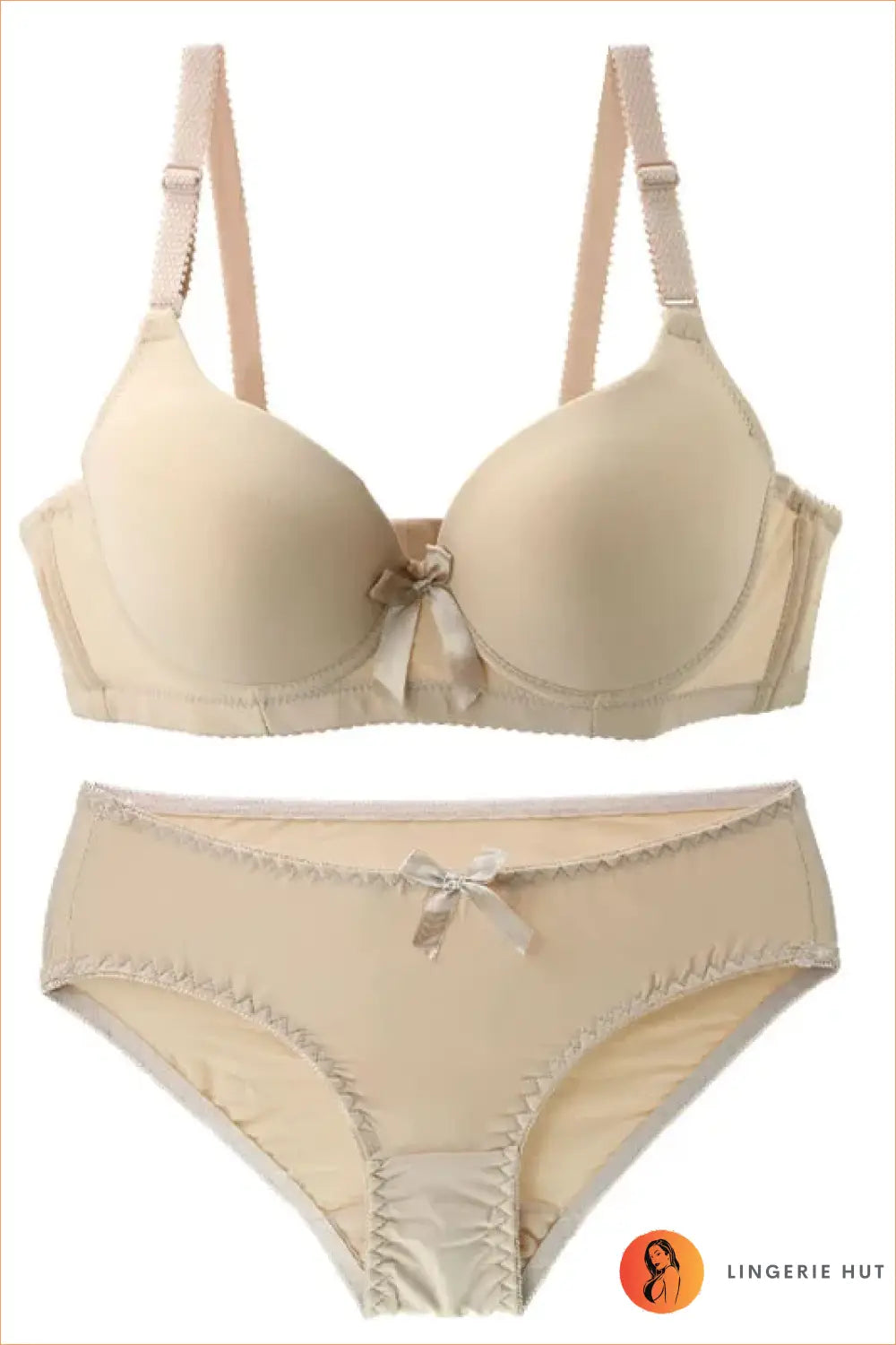 Smooth Moulded Bra and Brief Set with Scalloped Trim