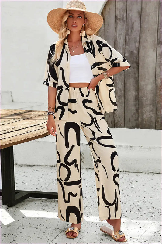 Abstract Charm Casual Set - Effortless Everyday Style For x