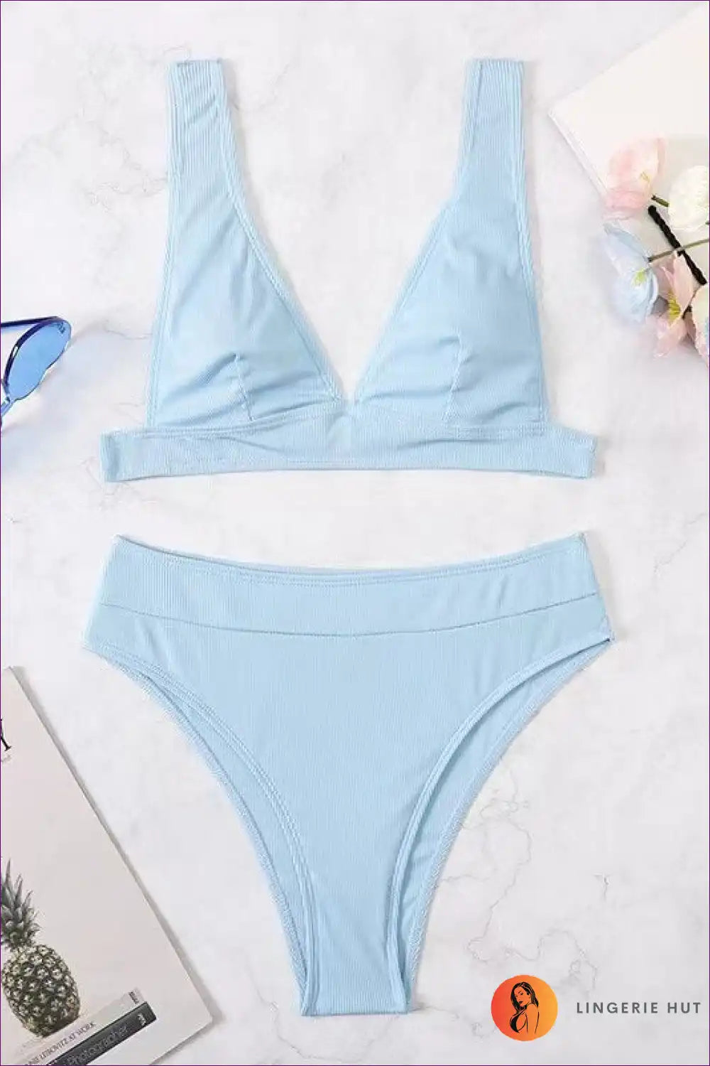 Elevate Your Beach Style With Our Alluring Ribbed Bikini Set. Texture, Elegance, And Confidence In One