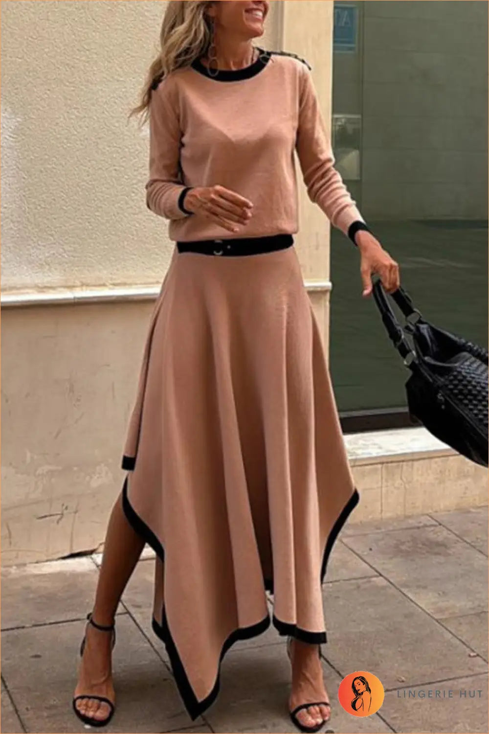 Asymmetric Hem Two-piece co Ord Set - Effortless Elegance - s / Dark Brown - Autumn • Clothing • Elegant • Everyday