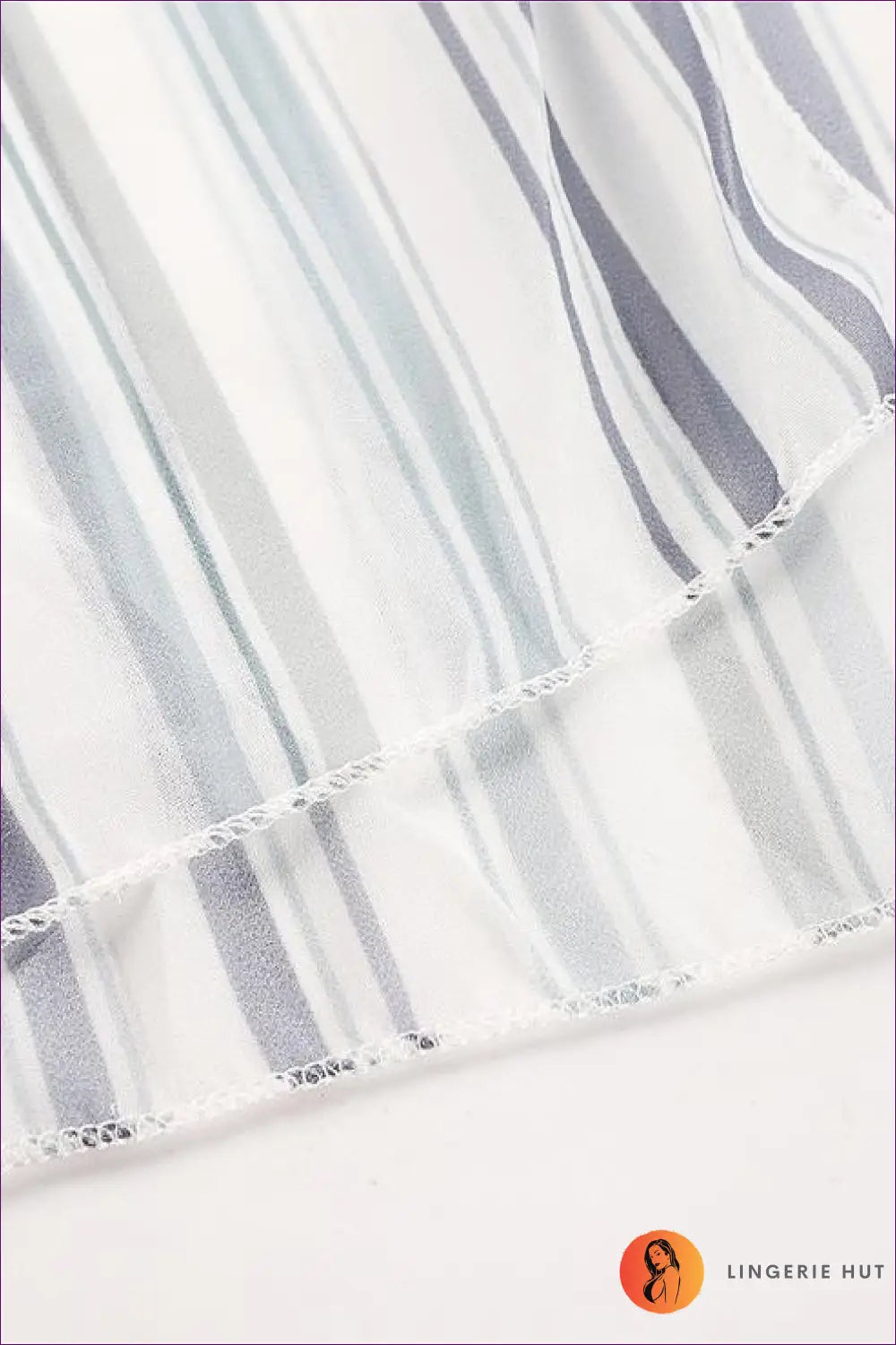 Striped Beach Cover Up - Effortless Coastal Ease - one Size / Gray - Lingerie Hut - Beachwear • Boho • Casual • Chiffon