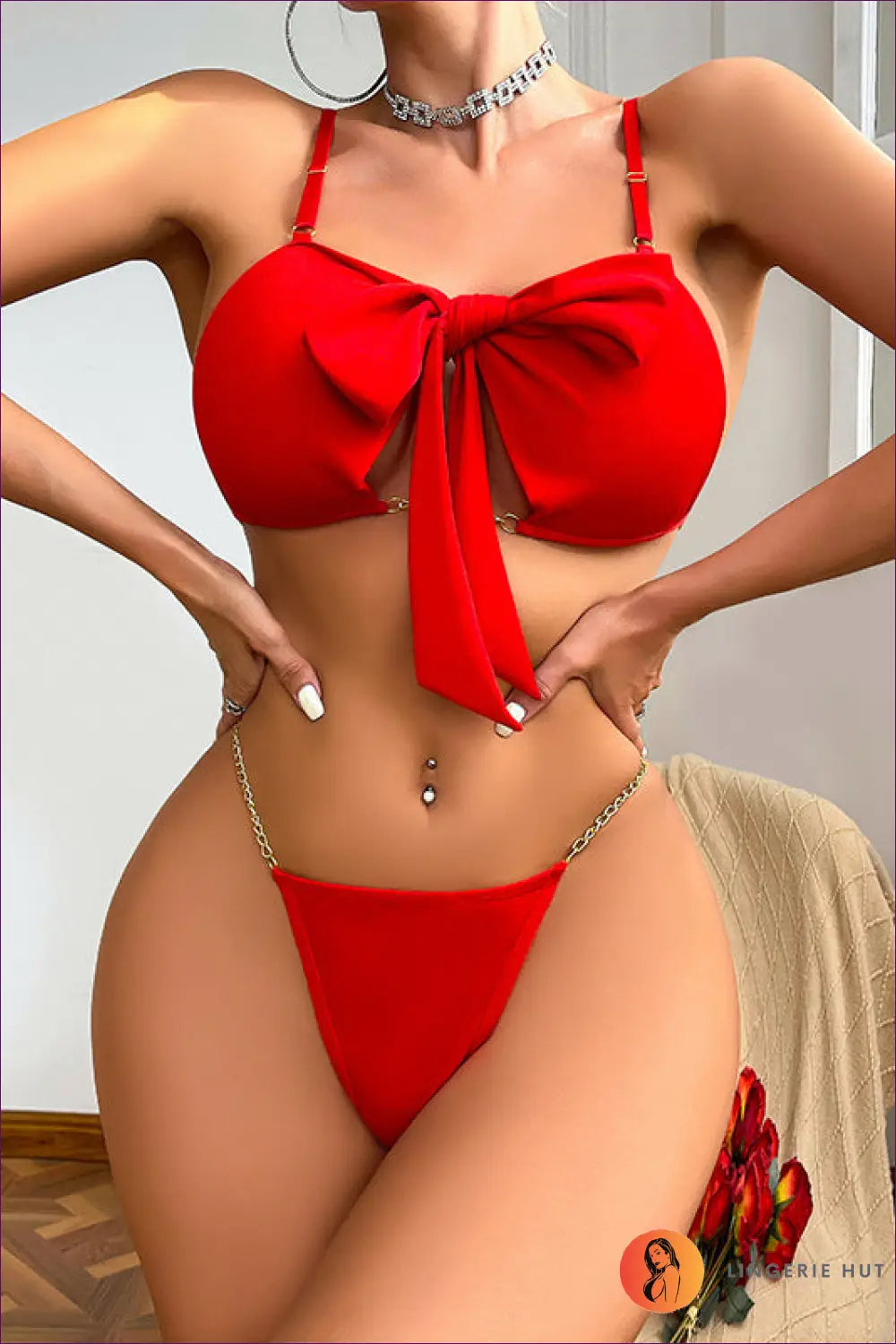 Bikini Set with Bow Detail - Poolside Confidence - Lingerie Hut - Backless • Beachwear • Cutout • Glamour
