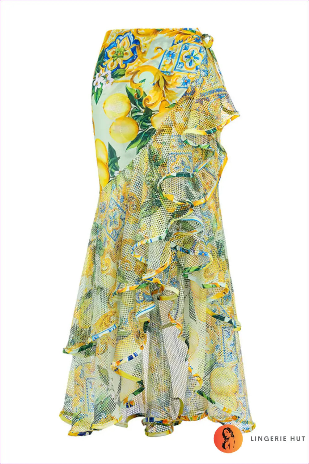 Bikini Skirt Set with Lace & Floral - Holiday Evening Essential - one Size / Multicolor - Swimwear - Lingerie Hut