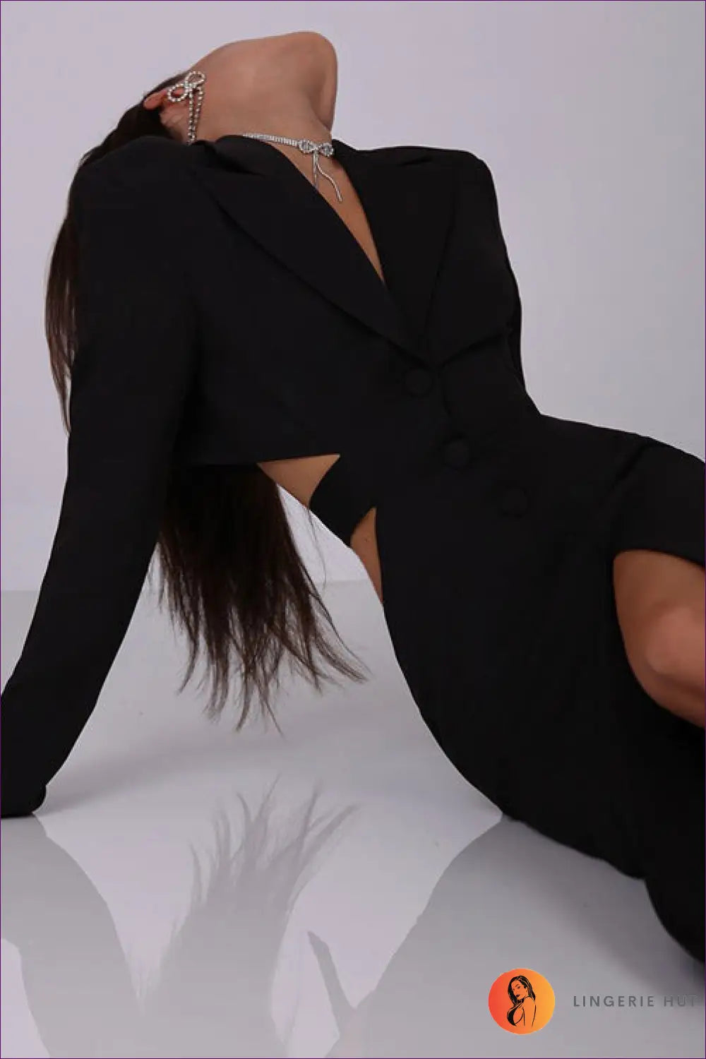 Blazer Dress with Cut-out Waist - Professional Edge - Dresses - Lingerie Hut - All Season • Autumn • Casual • Cutout