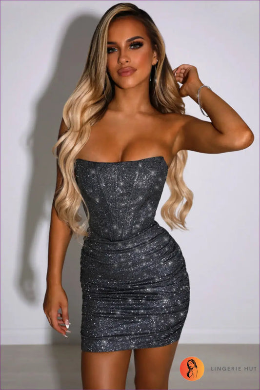 Sequin Bodycon Corset Mini Dress - Night out Glamour - Dresses - Lingerie Hut - All Season • Clubwear • Date Night