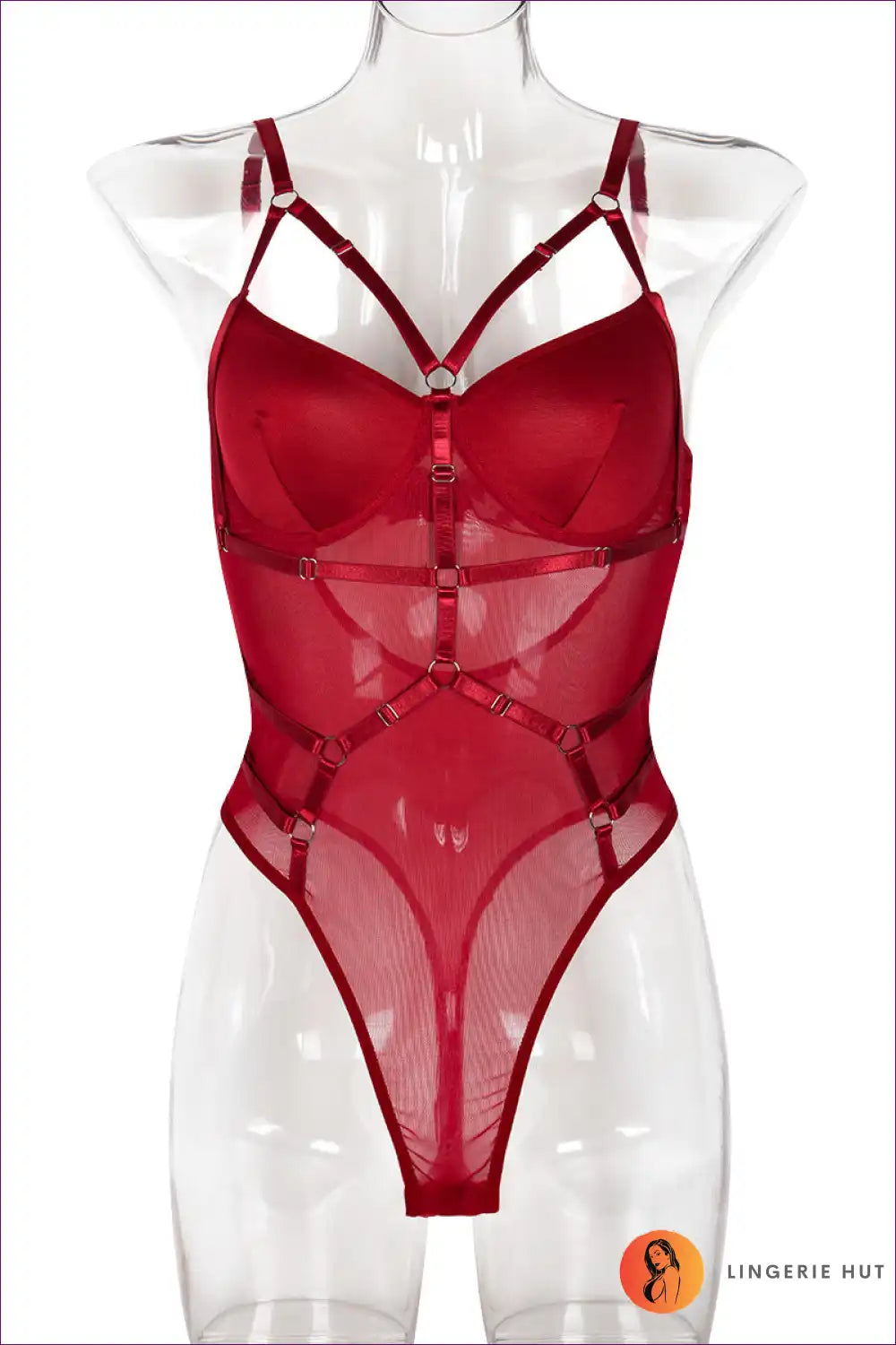 Bodysuit with Harness Details - Architectural Edge for All Season, Bodysuit, Boudoir, Clubwear, Cutout