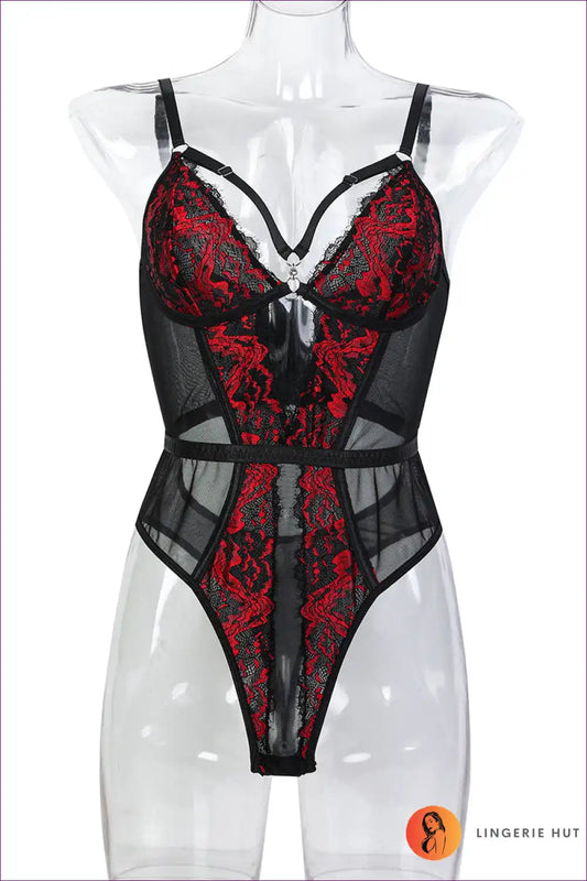 Bodysuit with Lace Panels - Romantic Confidence for All Season, Bodysuit, Boudoir, Cutout, Date Night