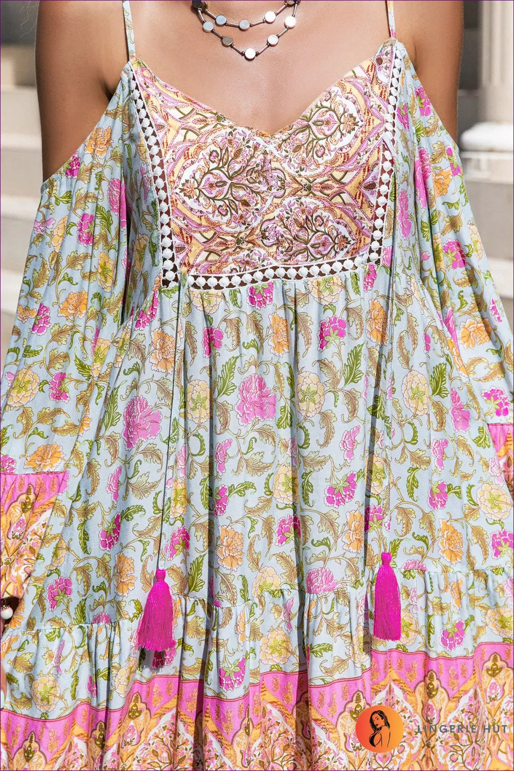 Bohemian Dress with Bell Sleeves - Festival Spirit - Dresses - Casual • Clothing • Everyday • Floral - Lingerie Hut
