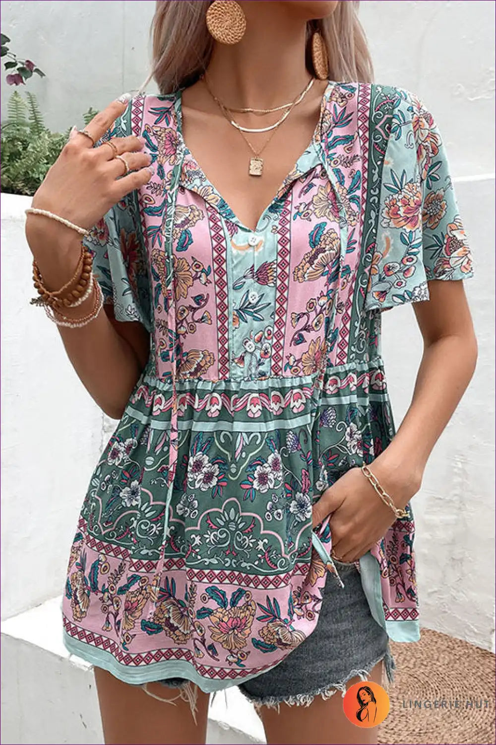 Boho Blossom Floral Blouse - Effortless Summer Elegance