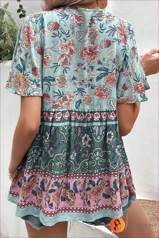 Boho Blossom Floral Blouse - Effortless Summer Elegance
