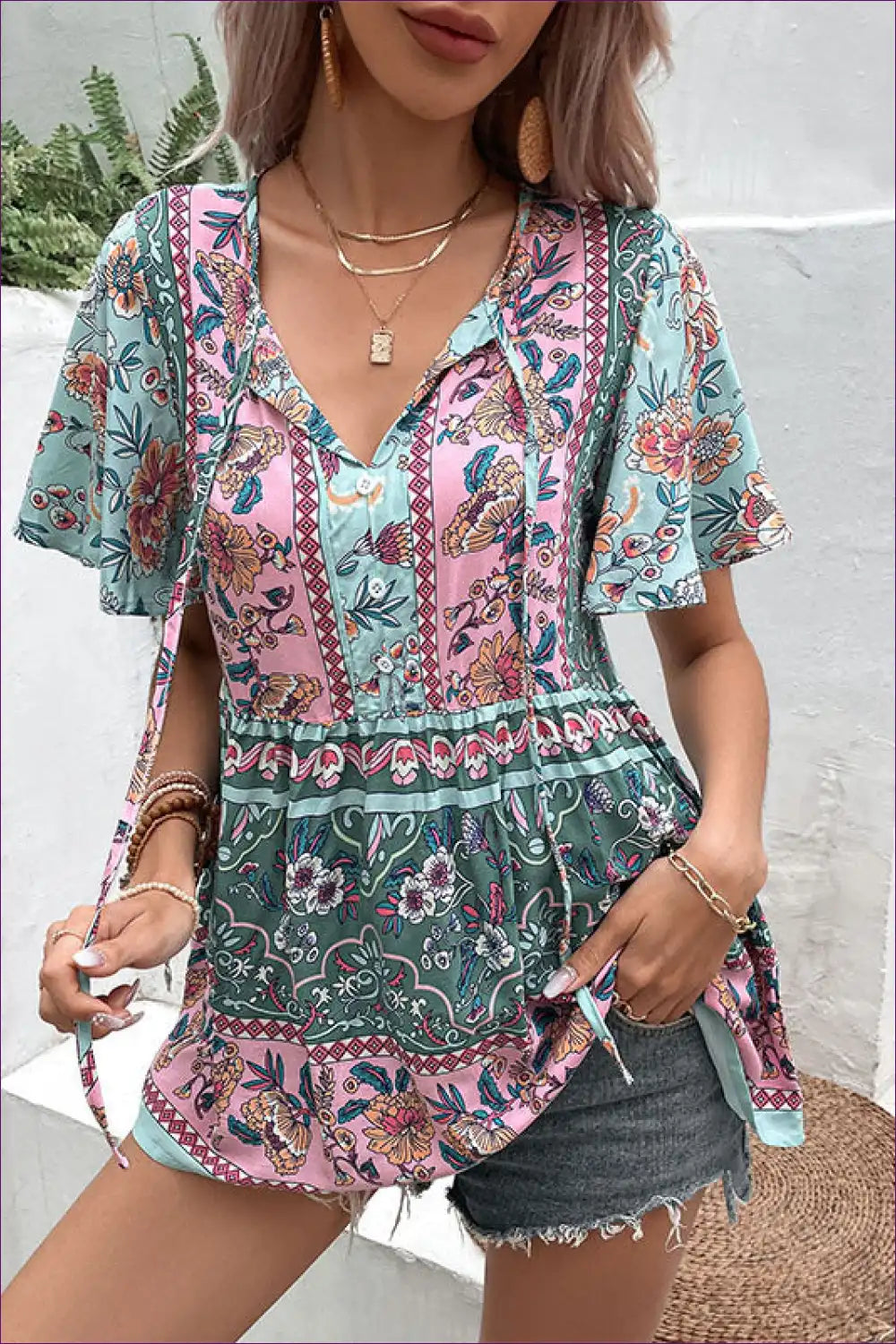 Boho Blossom Floral Blouse - Effortless Summer Elegance