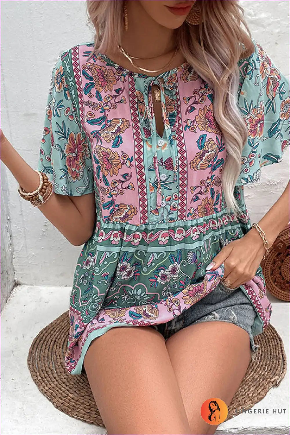 Boho Blossom Floral Blouse - Effortless Summer Elegance