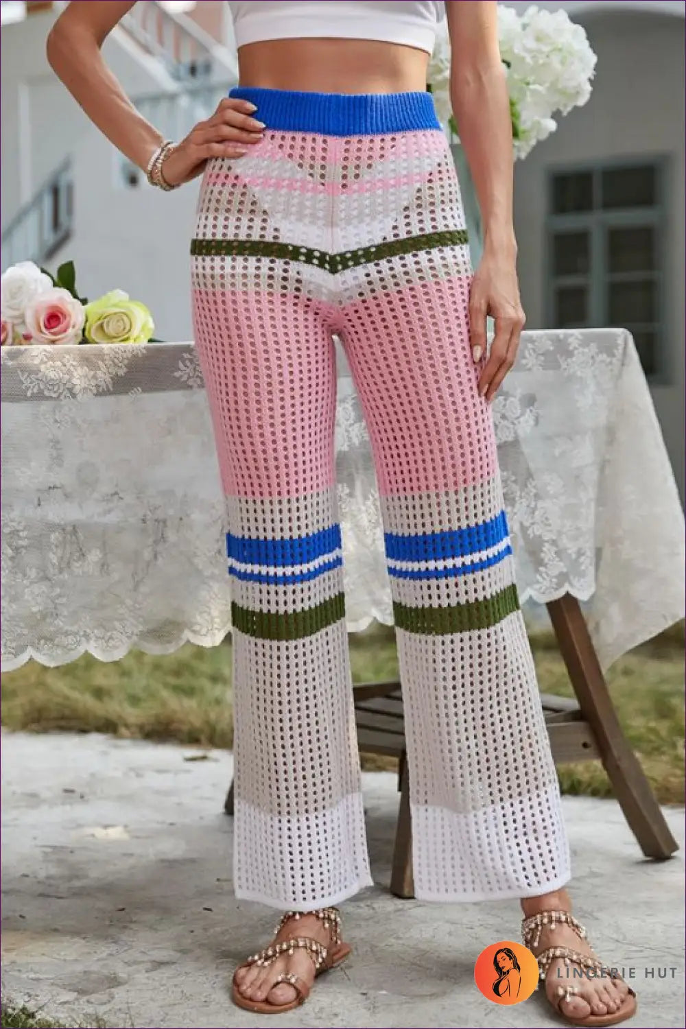 Boho Knit Flare Leggings - Effortless Free-spirit Style - s / Pink - Beachwear • Casual • Clothing • Everyday