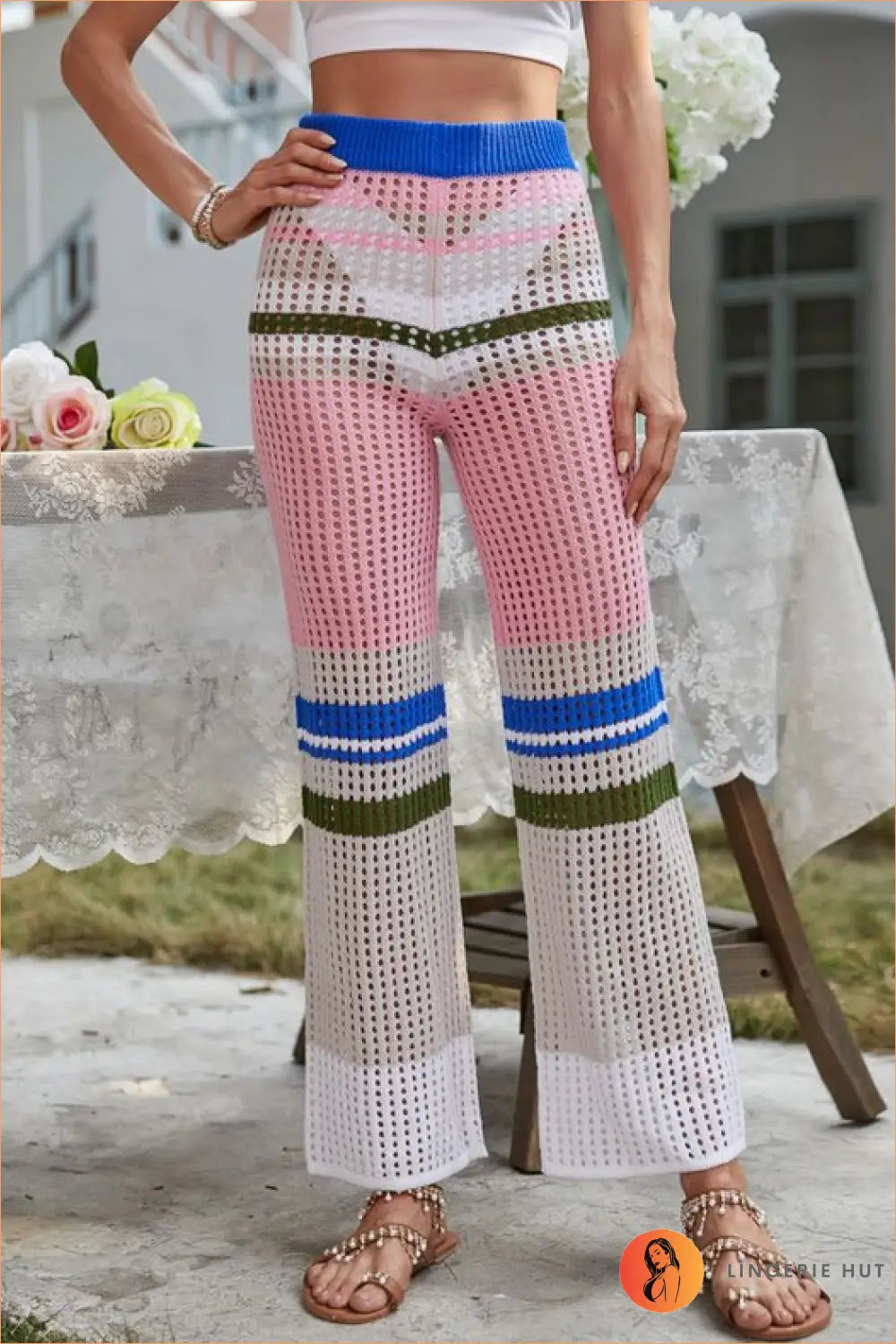 Boho Knit Flare Leggings - Effortless Free-spirit Style - s / Pink - Beachwear • Casual • Clothing • Everyday
