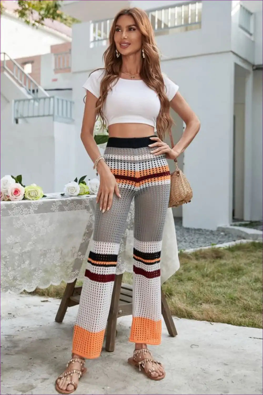 Boho Knit Flare Pants – Bohemian Chic