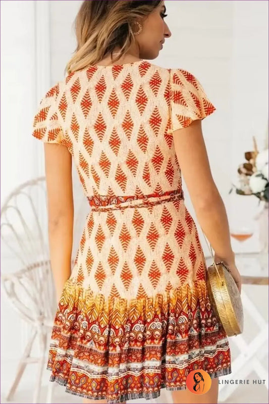 Boho A-line Mini Dress with Ruffles - Vacation Mood Unlocked - Dresses - Lingerie Hut - Casual