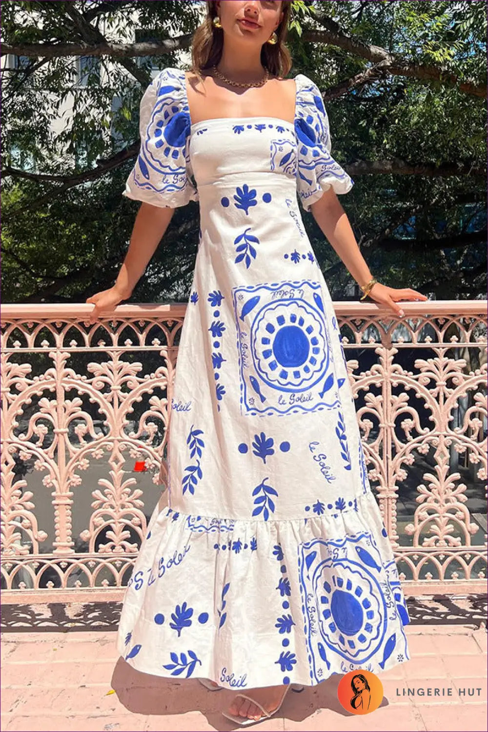 Boho Maxi Dress with Floral Cotton - Effortless Summer Elegance - s / Blue - Dresses - Casual • Clothing • Everyday