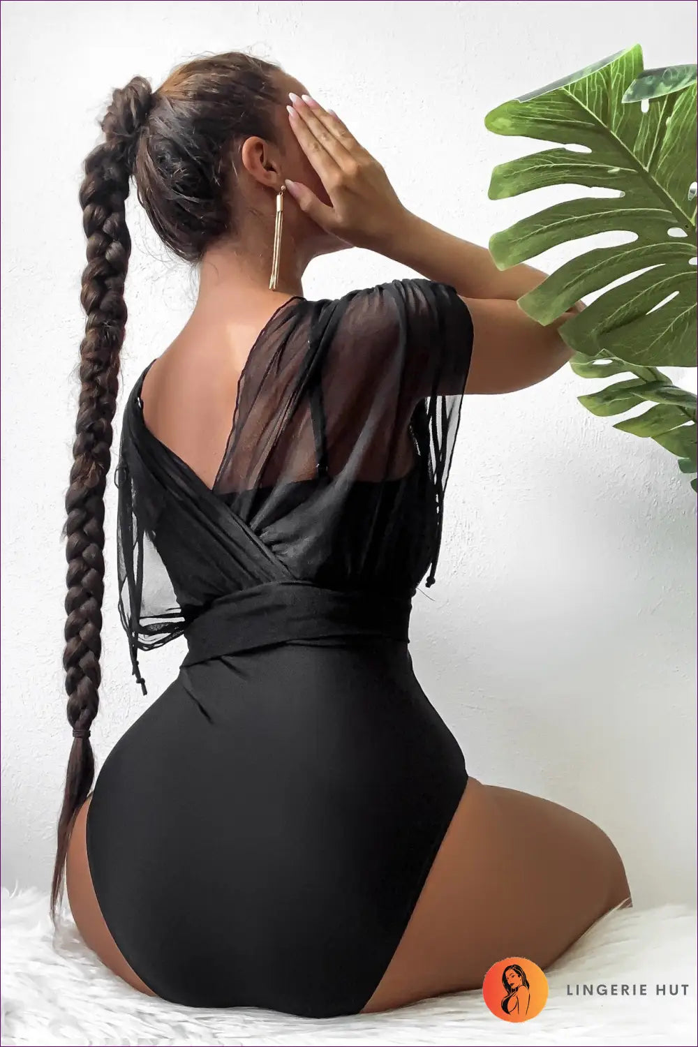 Boho Mesh v Neck one Piece Swimsuit - Summer Evenings Sorted - Swimwear - Lingerie Hut - Backless • Beachwear • Cutout