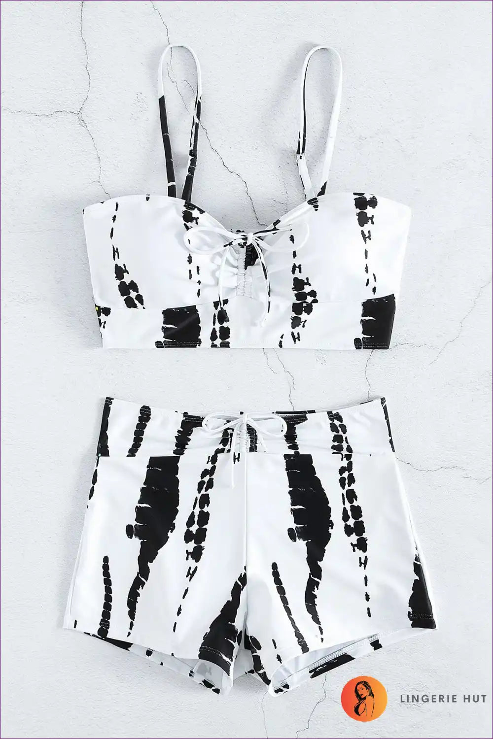 Elevate Your Beach Elegance With Our Boho Split High Waist Boxer Lace Print Swimsuit. Style Meets Coverage In