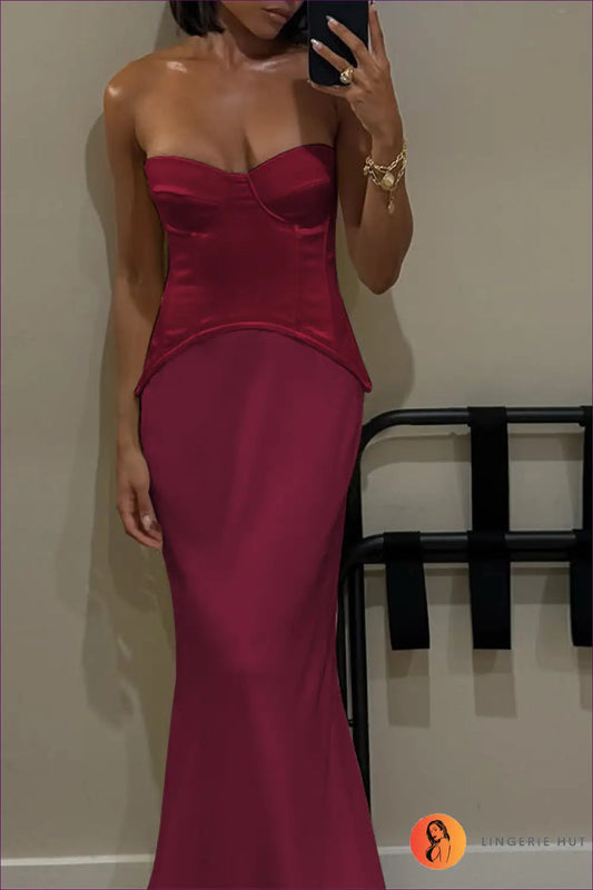 Boned Corset Maxi Dress with Sweetheart Neckline - Dresses - Clothing • Glamour • Night out - Lingerie Hut