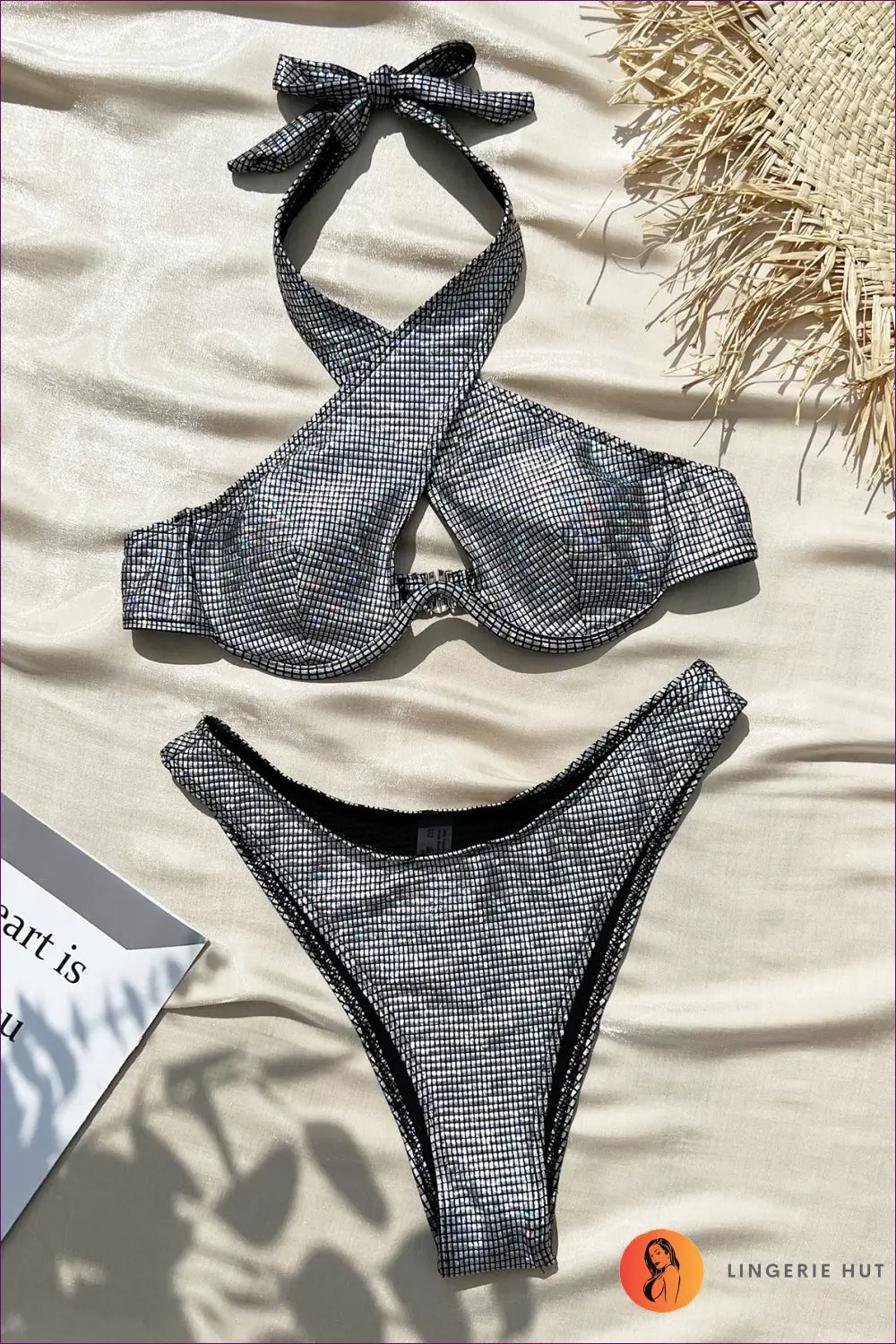 Bronzing Metallic Bikini Set - Summer Evenings Sorted - Swimwear - Lingerie Hut - Beachwear • Cutout • Glamour • Halter