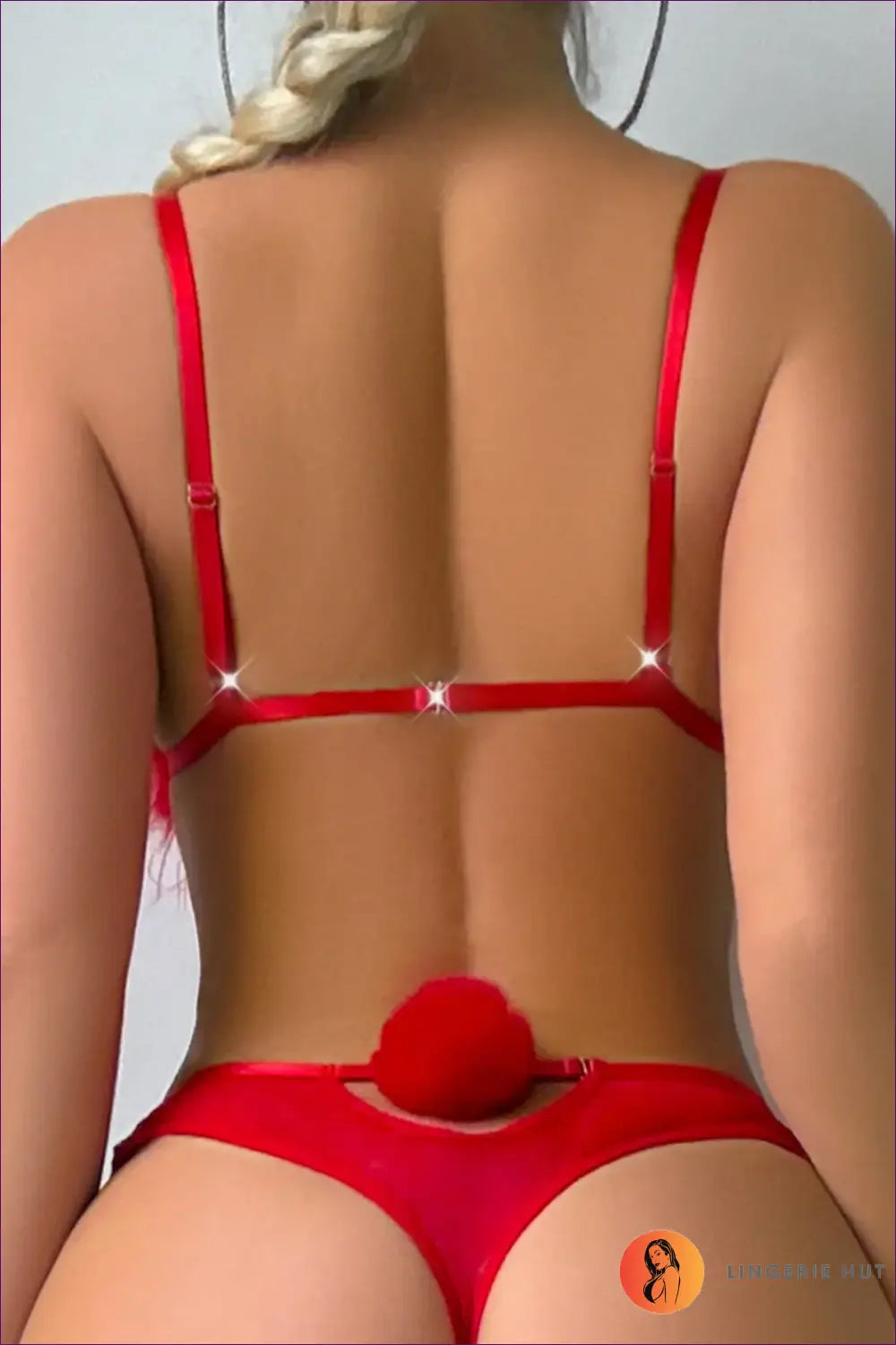 Bunny Costume Outfit Set with Faux Fur Trim - Playful Fantasy Mood - Bodysuit - Lingerie Hut - Boudoir • Cutout