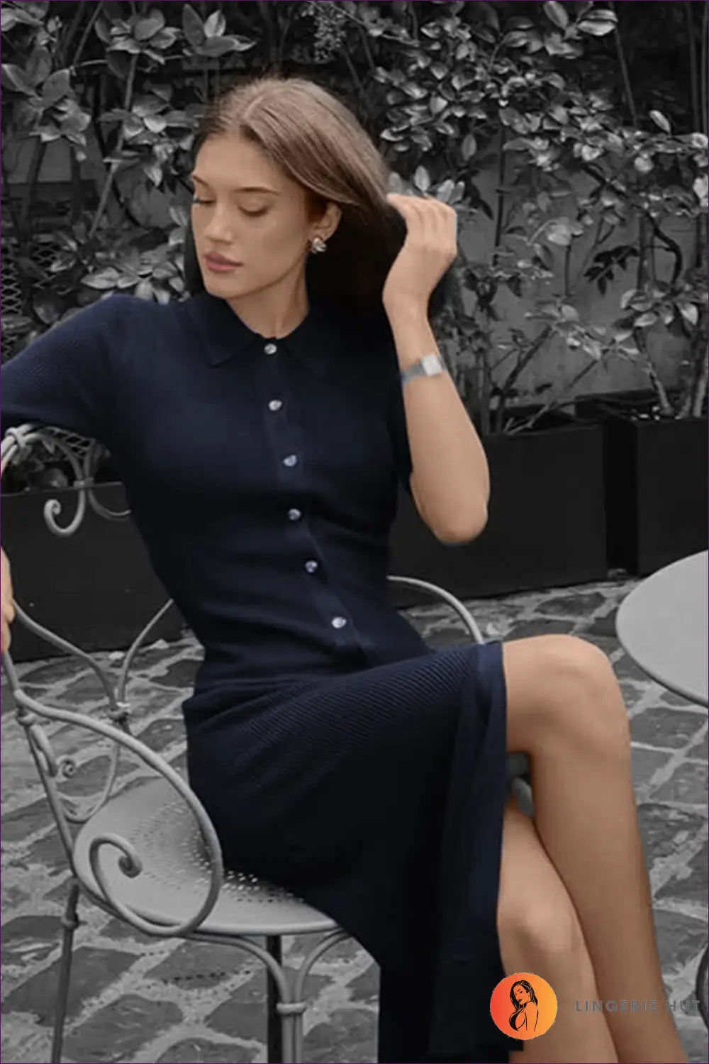 Polo Knit Midi Dress - Effortless Everyday Elegance - Dresses - Lingerie Hut - Autumn • Casual • Formal Wear