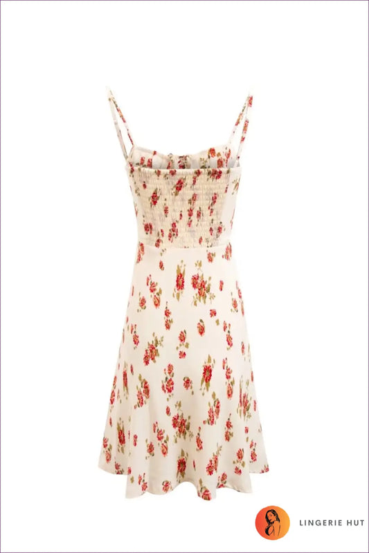 Floral Smocked Midi Dress - Effortless Everyday Ease - Dresses - Lingerie Hut - A-line • Boho • Casual
