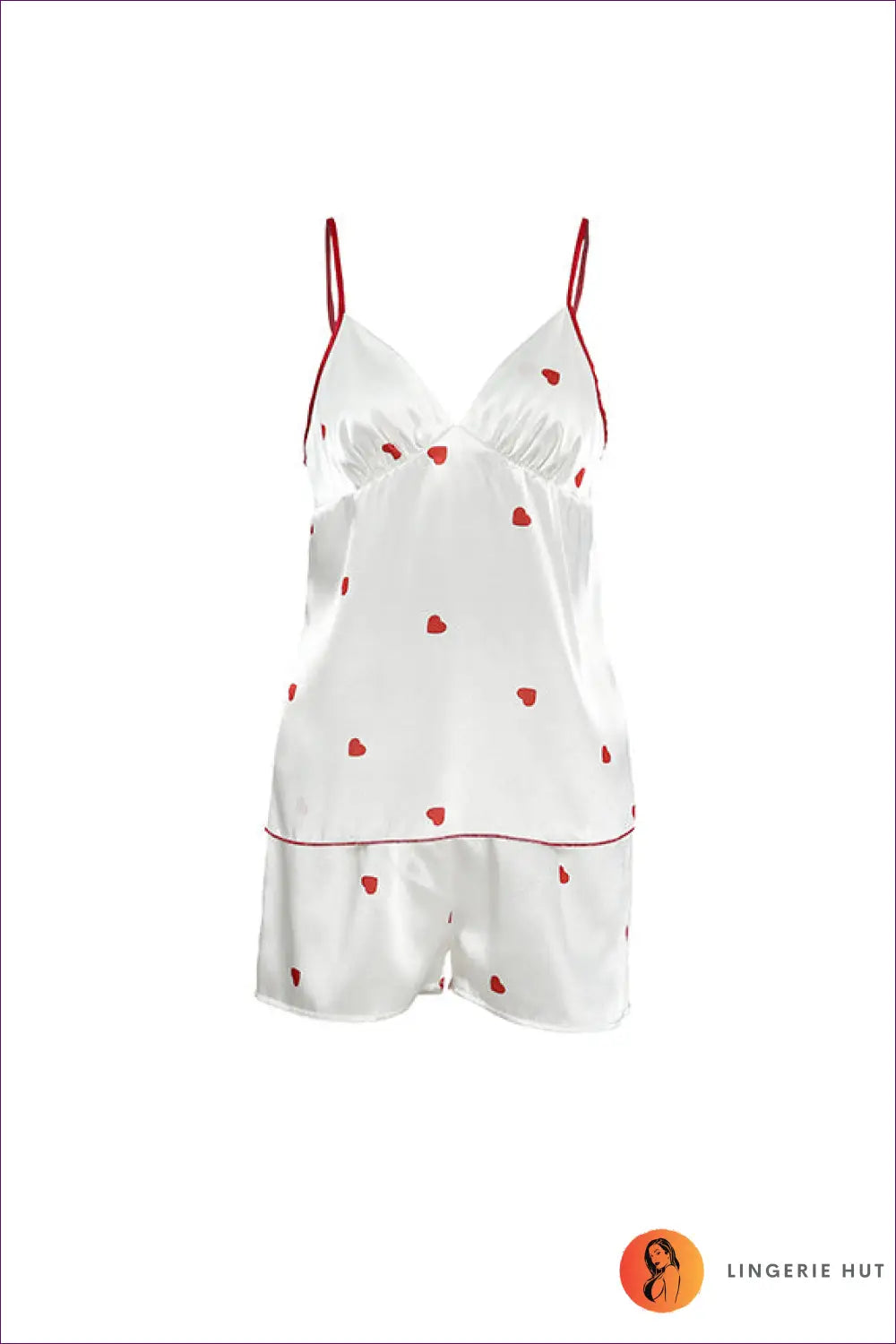 Heart Print Pyjama Set - for Romantic Mornings in - Lingerie Hut - All Season • Casual • Floral • Header-fixed