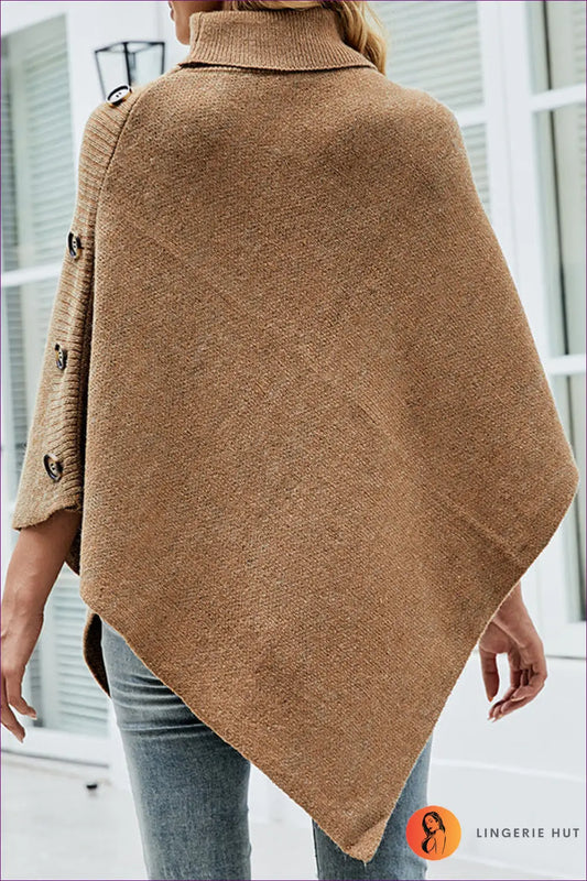 Cape Jumper with Button Detail - Effortless Everyday Elegance - Lingerie Hut - Autumn • Casual • Header-fixed • Jersey