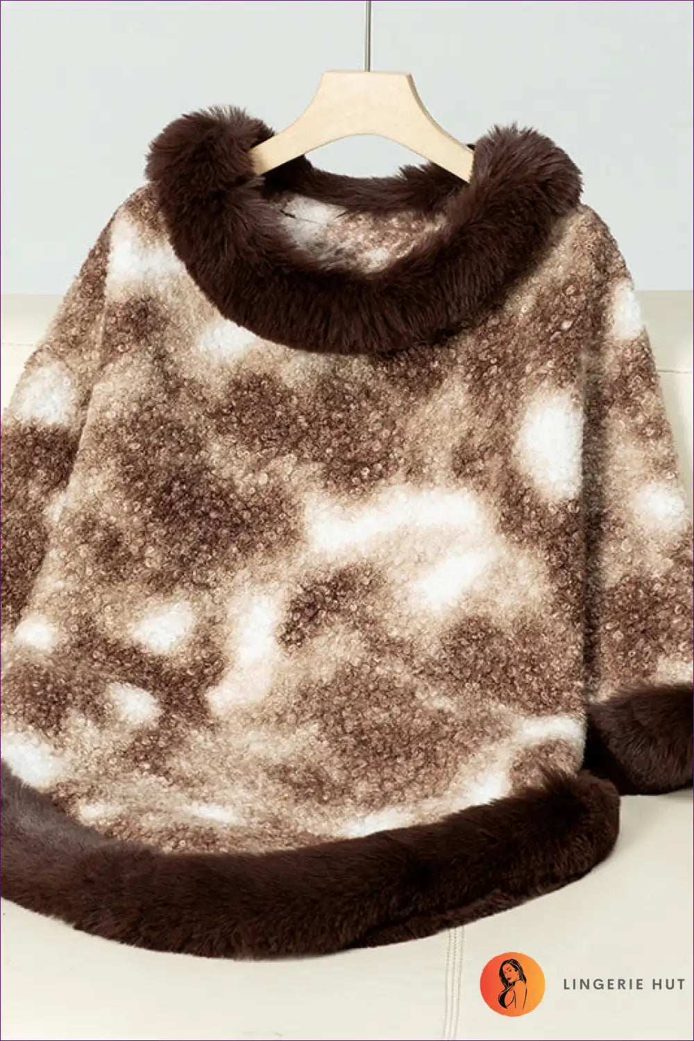 Cape with Faux Fur Collar - Bohemian Luxe for All Season, Boho, Casual, Evening Wear, Glamour