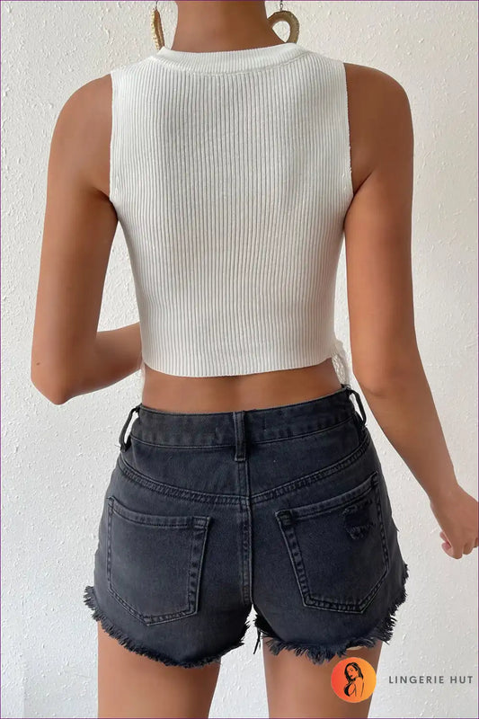 Define Your Summer Style With Our Charming Asymmetric Tassel Knit Vest. Unconventional And Comfortable, This