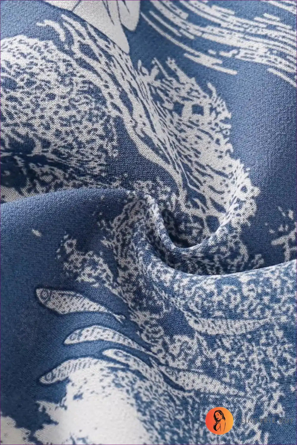 Chic Blue Printed Midi Dress