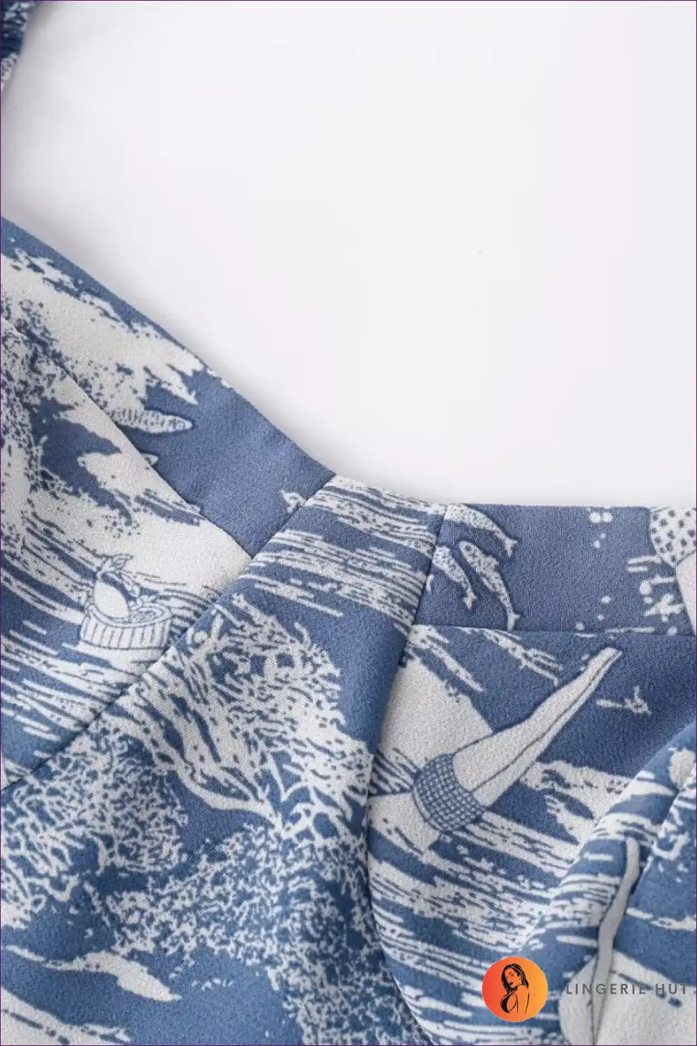 Chic Blue Printed Midi Dress