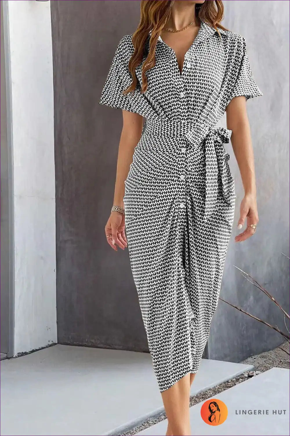 Chic Green Printed Dress - Effortless Elegance For x