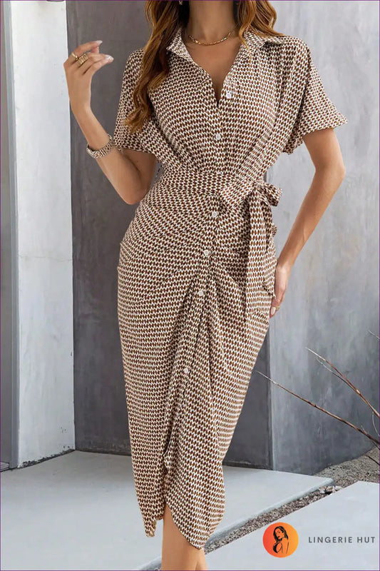 Chic Green Printed Dress - Effortless Elegance For x