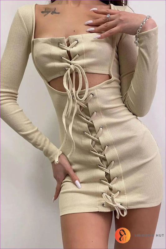 Faux Two-piece Mini Dress with Cutout - Summer Evenings Sorted - Clothing - Lingerie Hut - Casual • Date Night • Glamour