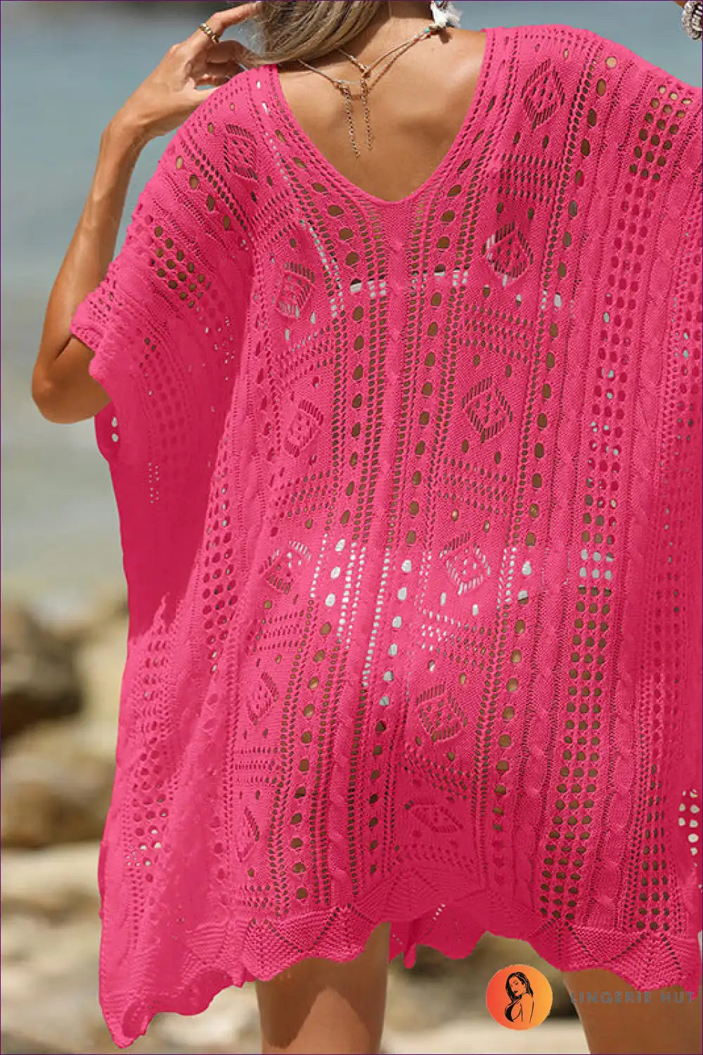 Elevate Your Beach Style With Our Chic Summer Cutout Bikini Cover-up. Cutouts, a Deep V-plunge, And Sun