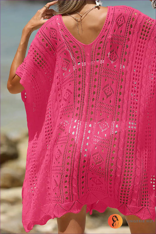 Elevate Your Beach Style With Our Chic Summer Cutout Bikini Cover-up. Cutouts, a Deep V-plunge, And Sun