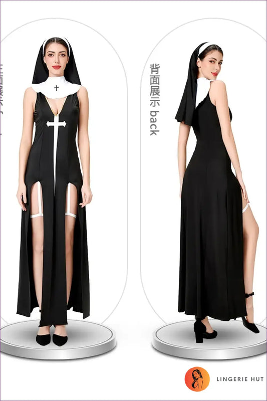 Classic Nun Costume with Accessories - Carnival Spirit Unleashed - Lingerie Hut - Autumn • Formal Wear • Halloween