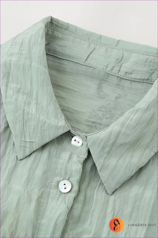 Collared Button-down co Ord Set - Effortless Daytime Style - Outfit Sets - Lingerie Hut - Autumn • Casual • Everyday