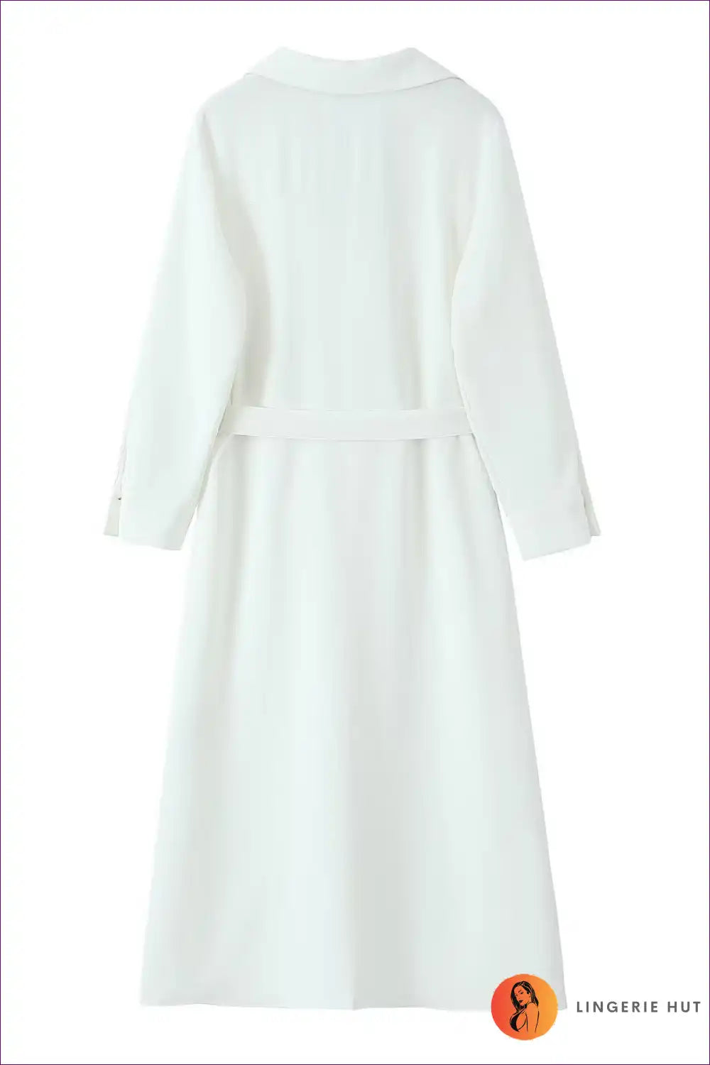 Collared Shirt Dress with Button Front and Belt Detail for Autumn, Casual, Everyday, Formal Wear,