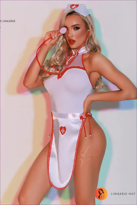 Nurse Costume Dress - Fantasy Roleplay Ready - 5920 / one Size - Lingerie Hut - Boudoir • Everyday • Mini • Nightwear