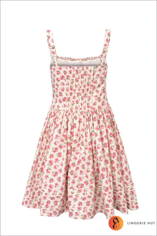 Cream Floral Off-shoulder Tiered Dress - A-line - Boho • Elegant • Everyday • Pullwind