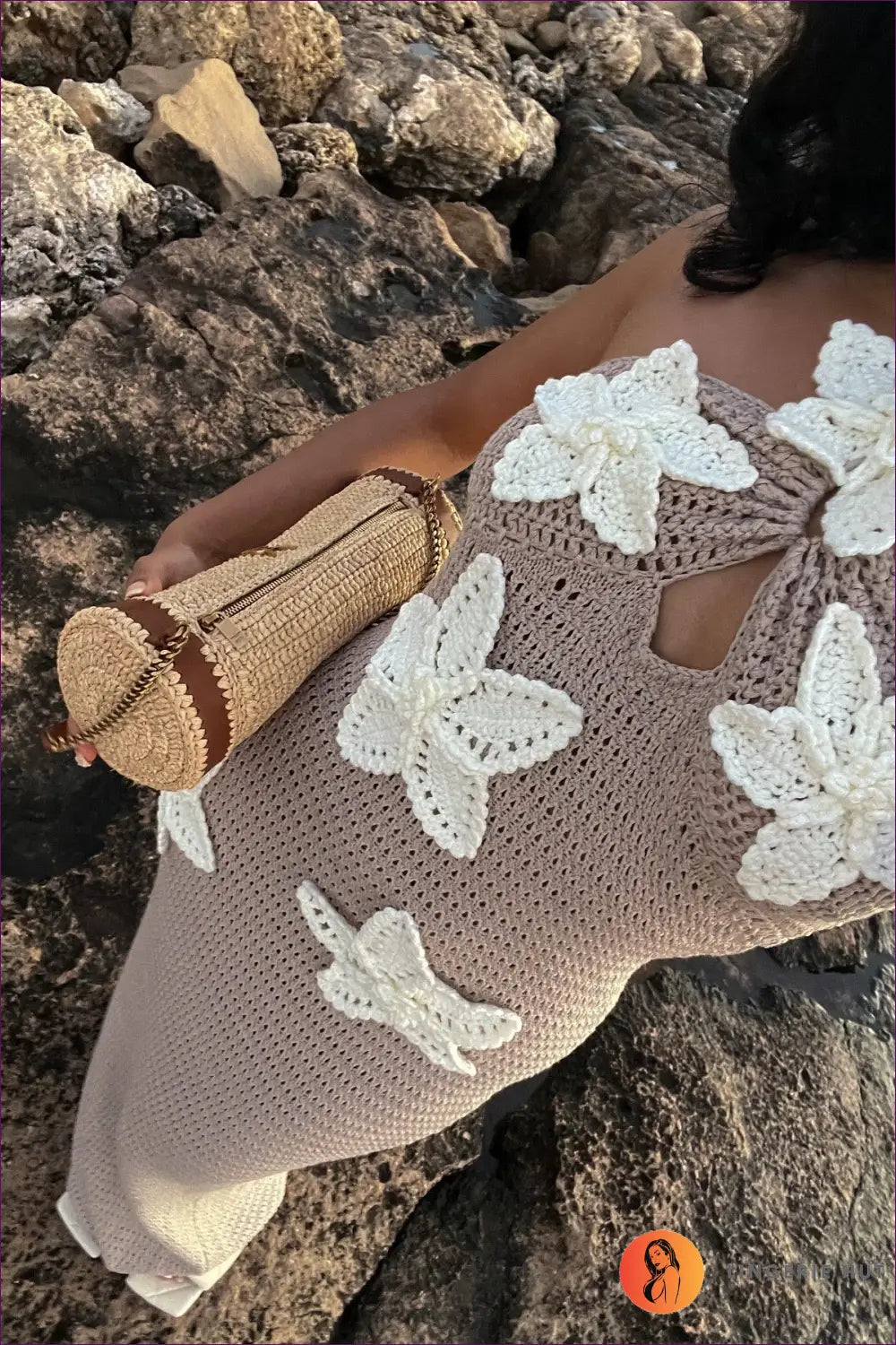 Crochet Maxi Dress - Garden Party Ready - s / Khaki - Dresses - Lingerie Hut - Beachwear • Boho • Casual