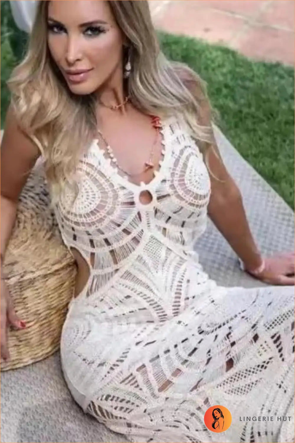 Crochet Midi Dress - Effortless Boho Glamour - Dresses - Bridal • Cotton • Lingerie Hut