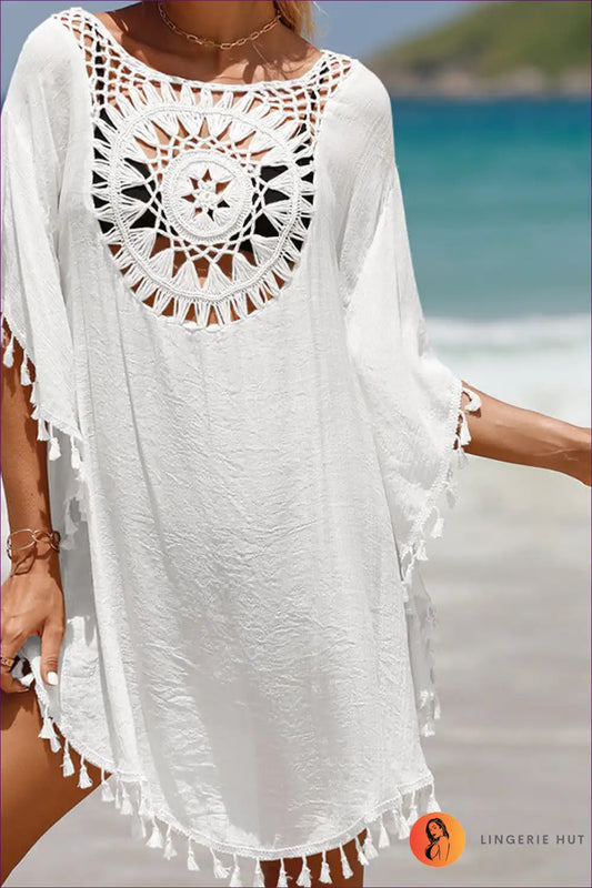 Crochet Tassel Beach Cover-up – Boho Style