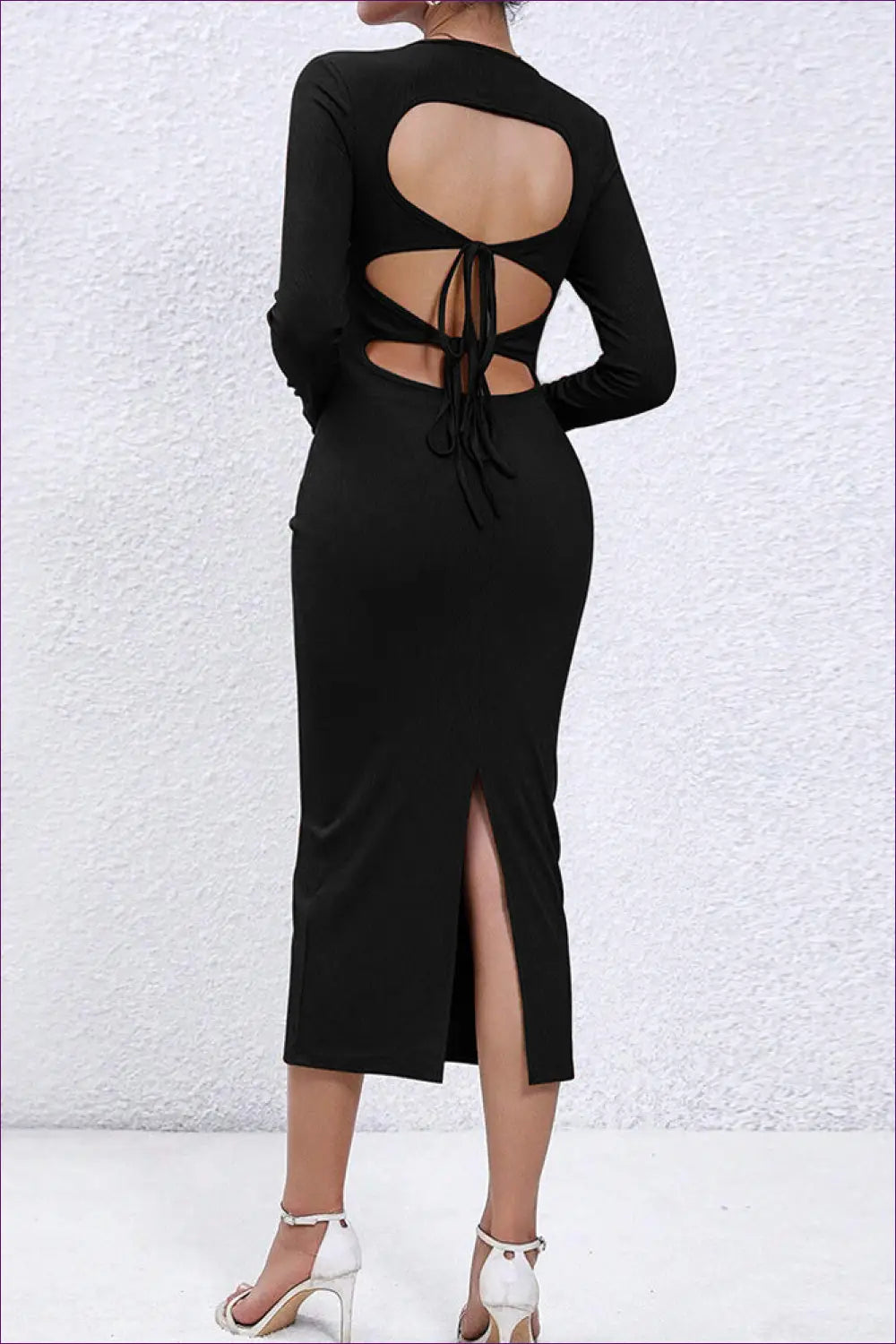 Cut-out Midi Dress with Tie-back Detail - Contemporary Chic - Dresses - Lingerie Hut - All Season • Backless • Bodycon