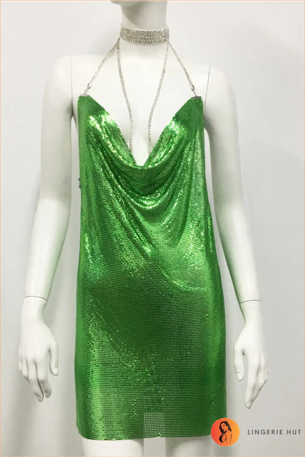 Sequin Mini Bodycon Dress - not your Basic Night out - s / Green - Dresses - Backless • Clothing • Glamour - Lingerie