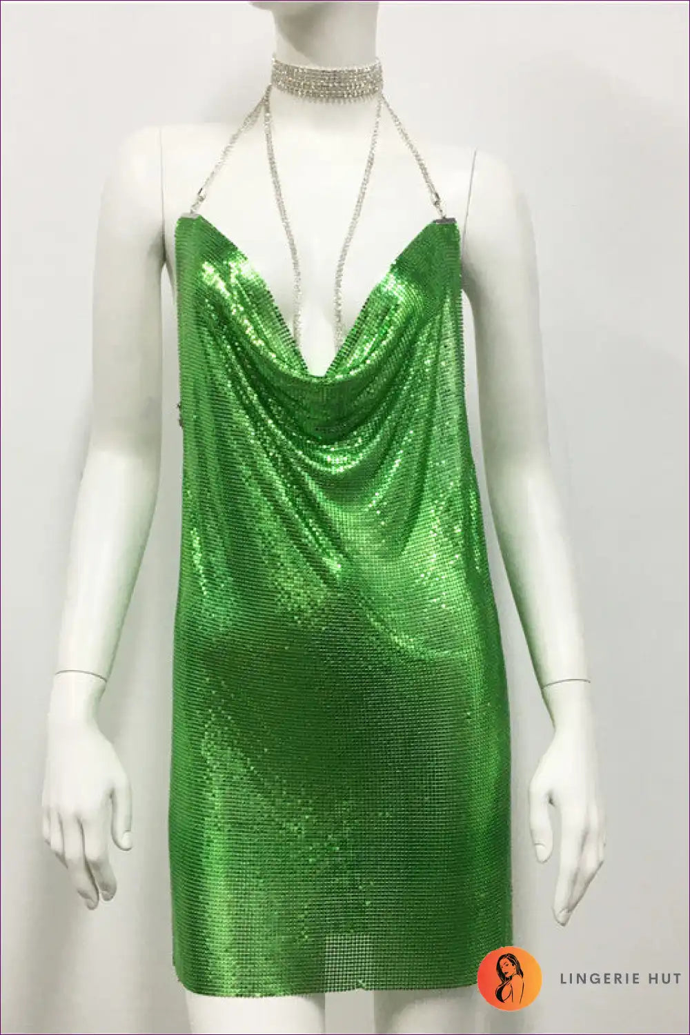 Unleash Your Inner Diva And Ignite The Night With Our Dazzling Metal Sequin Dress Rhinestone Cami. Sparkle,
